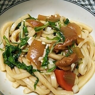 お手軽♪カレーの次の日のカレーうどん(つゆなし)